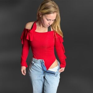 Nasty Gal Vibrant Red Bodysuit